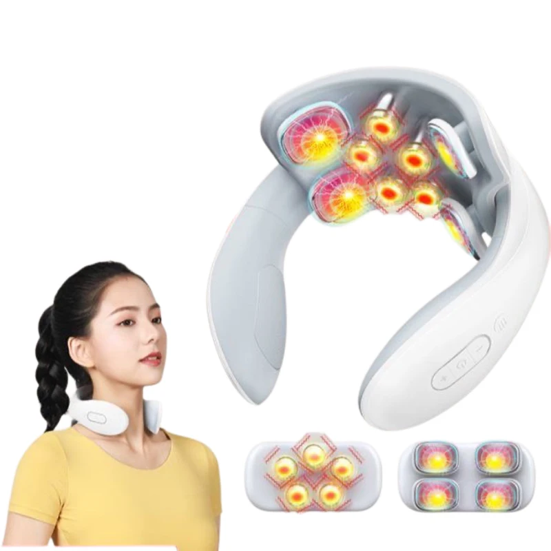 Smart Electric Neck Massager Neck Shoulders Massage Vibration Hot Compress  Voice Massager For Muscle Relieve Vertebra Vertetis 