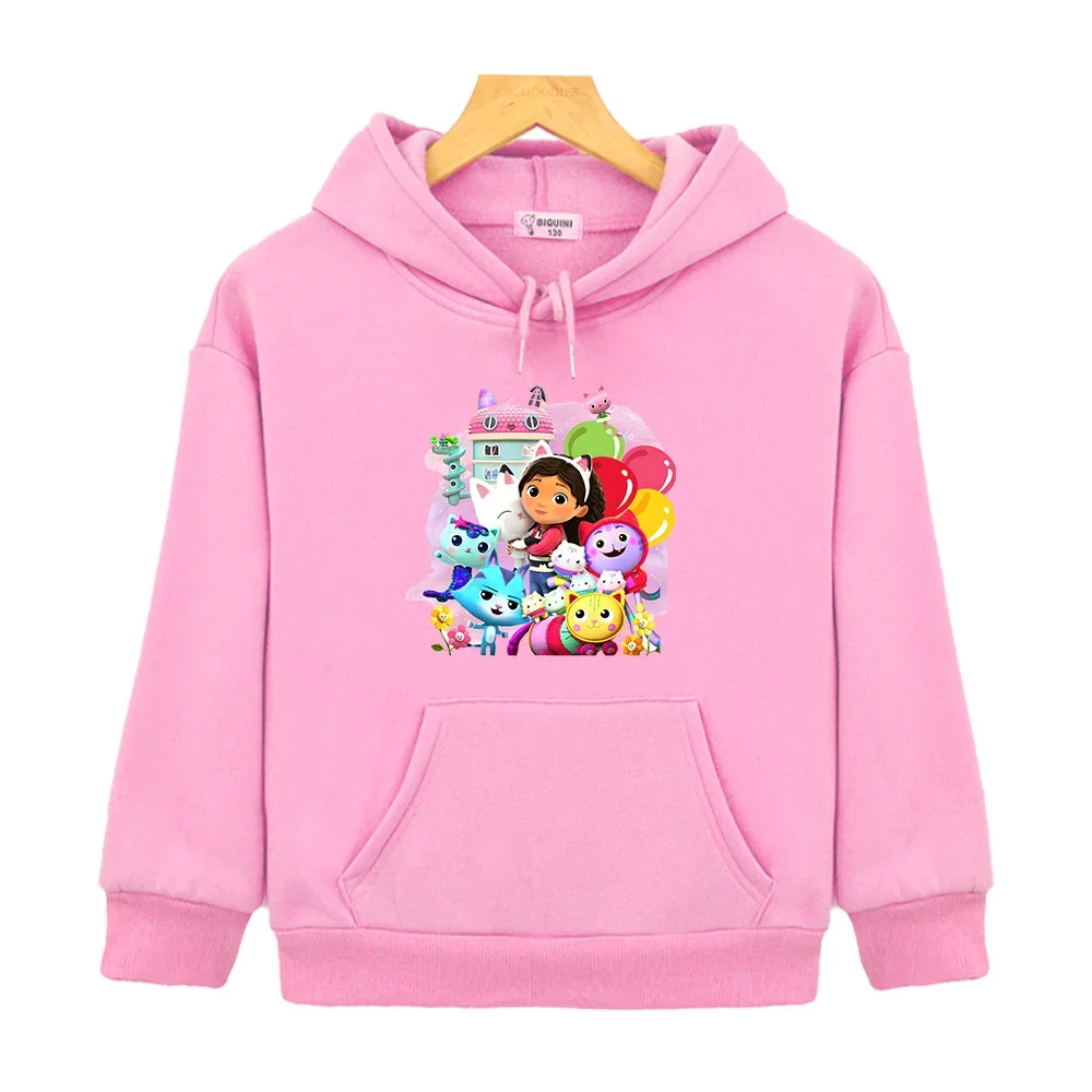 

Gabbys Dollhouse Manga Cute Hoodies Kawaii Boys and Girls Children Sweatshirts Long Sleeve Hooded Pullovers Autumn Clothing Kids