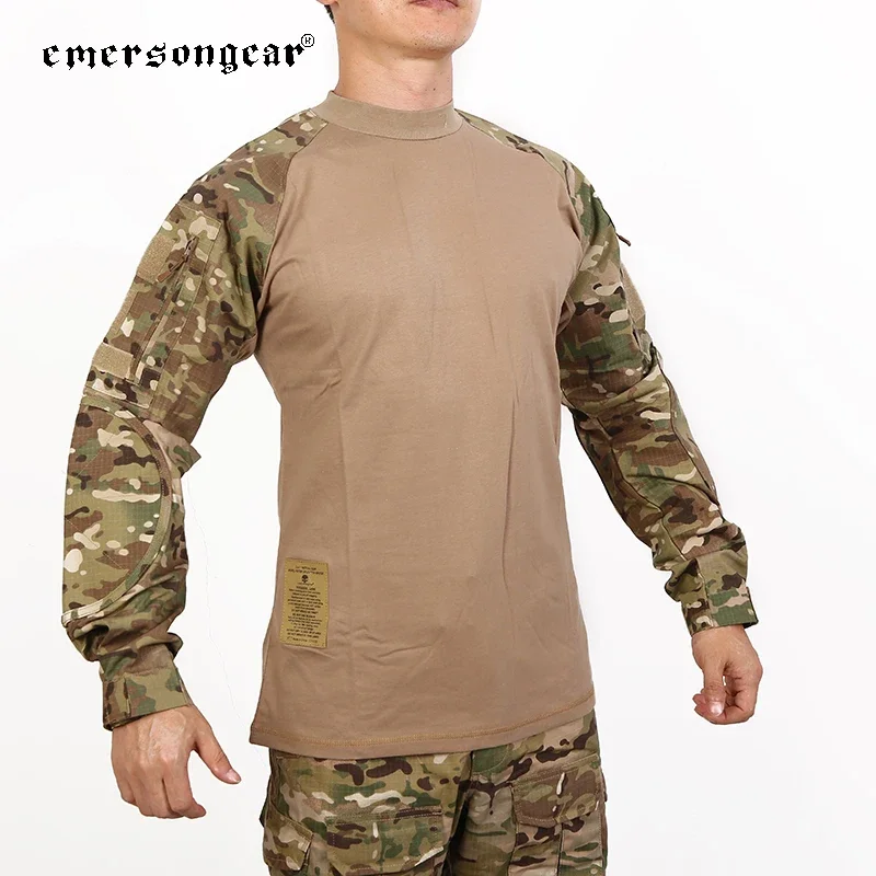 

Emersongear Tactical Combat Shirts Mens Tops Outdoor Hunting Tshirts Airsoft Clothing Long Sleeves Camoflage T-shirt Hiking MC