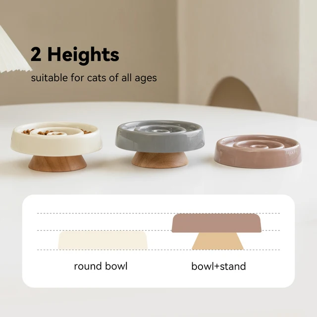 Pet Ceramic Slow Feeder Bowl Anti-Gulping Cat Food Dish Bowls Puppy Dogs Slow Feeding Supplies 3