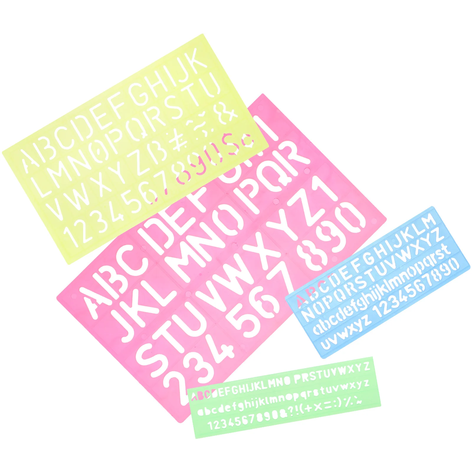 

4 Pcs Number Template Digital Letter Caliper Child Plastic Alphabet Tracing Board