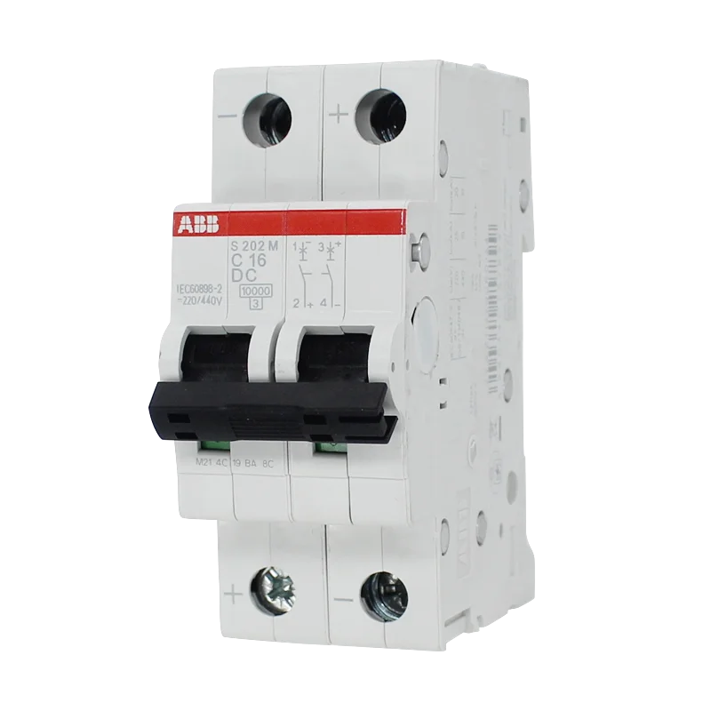 

ABB Miniature Circuit Breaker S200-MDC series C type2P S202M-C1DC S202M-C6DC S202M-C16DC S202M-C20DC S202M-C32DC S202M-C63DC