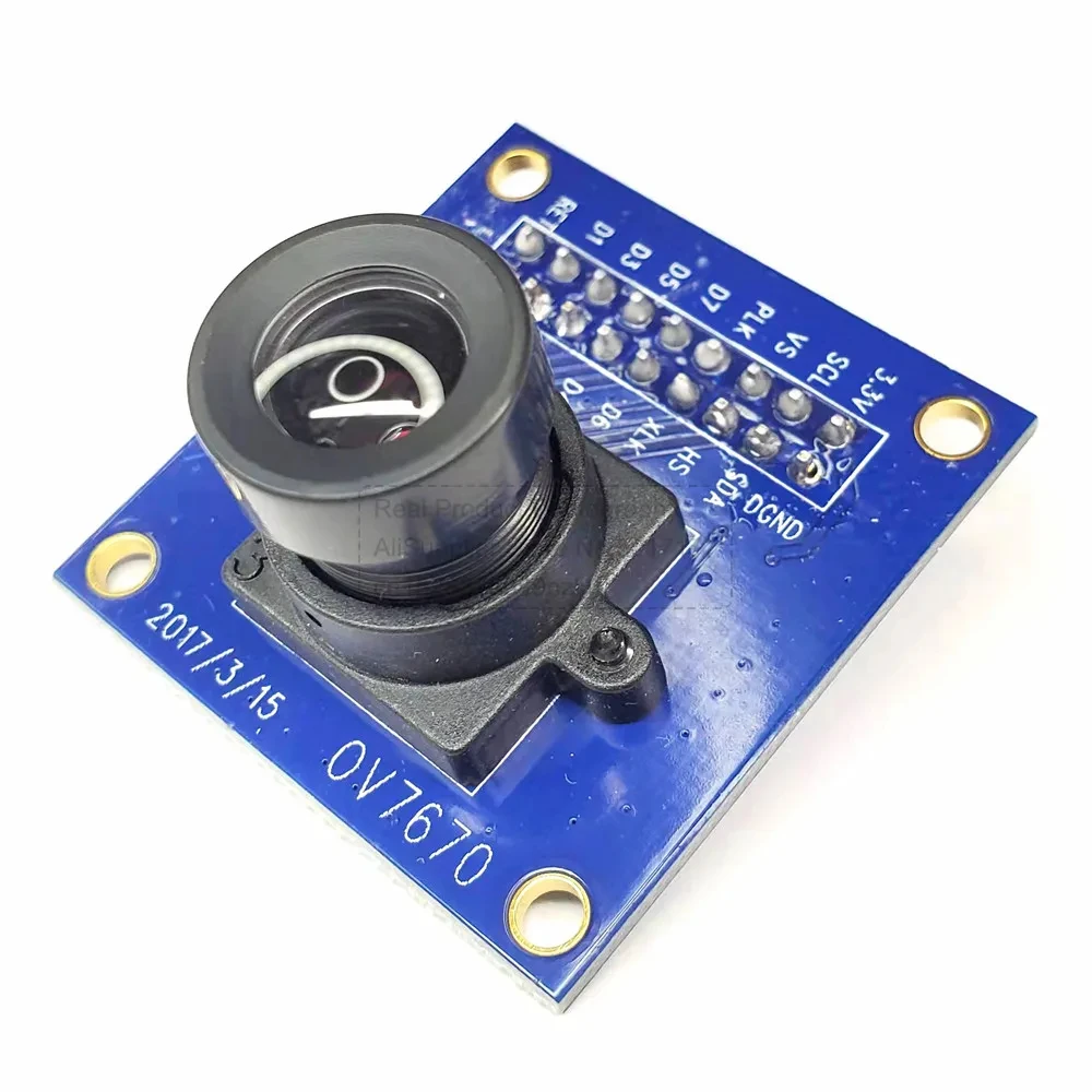 OV7670 Kameramodul für STM32 Mikrocomputer-Entwicklungsboard 25 Grad 640*480 0,3MP Einstellbares Verzerrungsfreies Objektiv 18-Pin