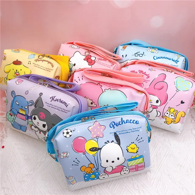 Kawaii Sanrios Anime Kuromi My Melody Cinnamoroll PU Bag Shoulder Bag Cute Coin Purse Messenger Bag Storage Bag Girls Gift 2