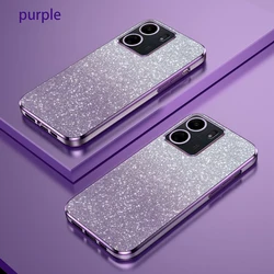 Luxury Gradient Glitter Plating Silicone Phone Case - Premium Back Cover for POCO C65 (Sfdd purple)