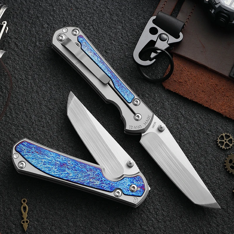 Austria M390 Powdered Steel Folding Knife Titanium Handle 60 HRC Ceramic Bearing EDC Tools Camping Hunting Outdoor Folding Knife 5