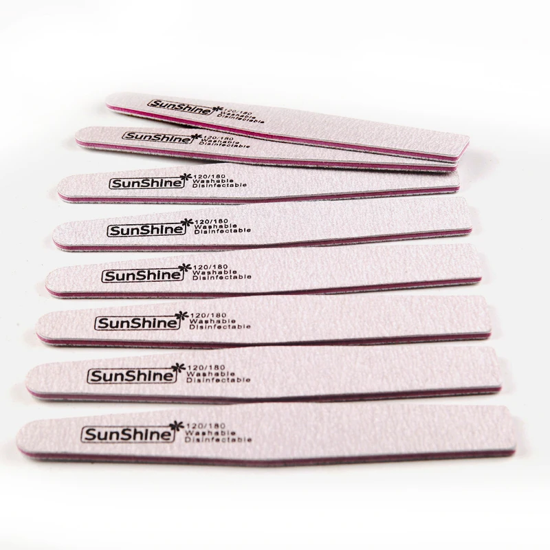Sunshine 25pcs Professional Nail File 120/180 Manicure Tools Sanding Polish Buffer Emery Board Files Washable Nail Art Files