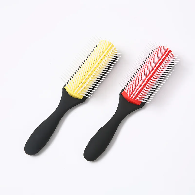 

Fashion 9-Rows Detangling Hair Brush Denman Detangler Hairbrush Scalp Massager Straight Curly Wet Hair Comb Hair Styling Tool