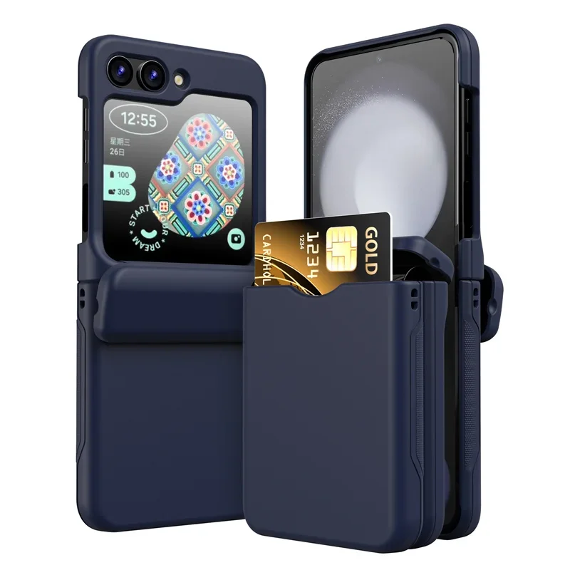 Card Holder Protective Shockproof Phone Case with Full Hinge Cover