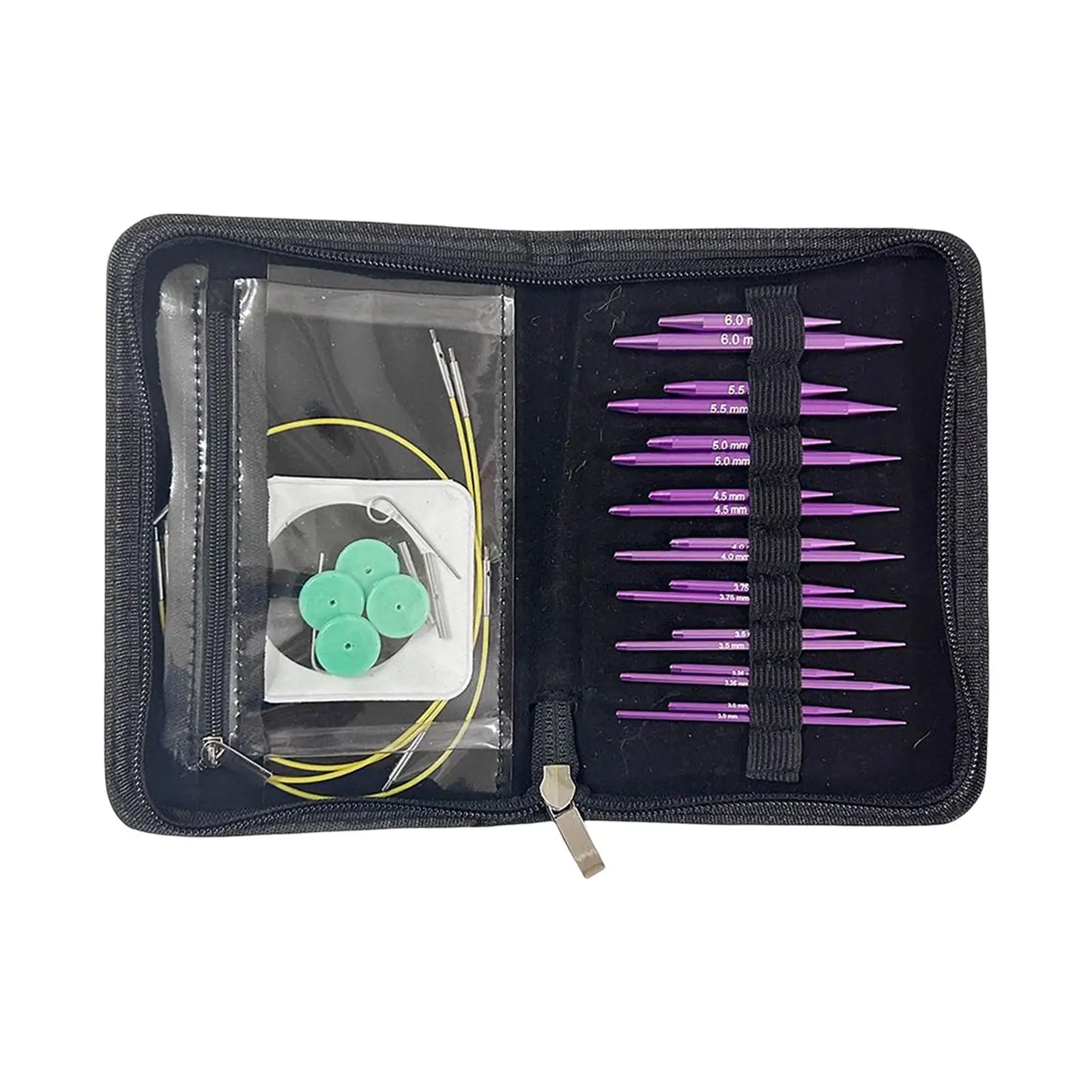 

Практичный набор круглых спиц для вязания с сумкой для хранения для дома