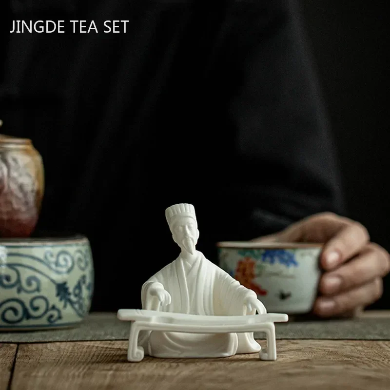 Creativity Ceramics Tea Pet Figure Statue Tea Table Decoration Home Handmade Potted Ornament Boutique Teaware Accessories