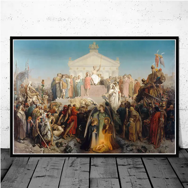 세계적으로 유명한 그림 시리즈 프랑스 화가 장 레온 제롬 벽 아트 그림 캔버스 인쇄, 거실 홈 장식 포스터