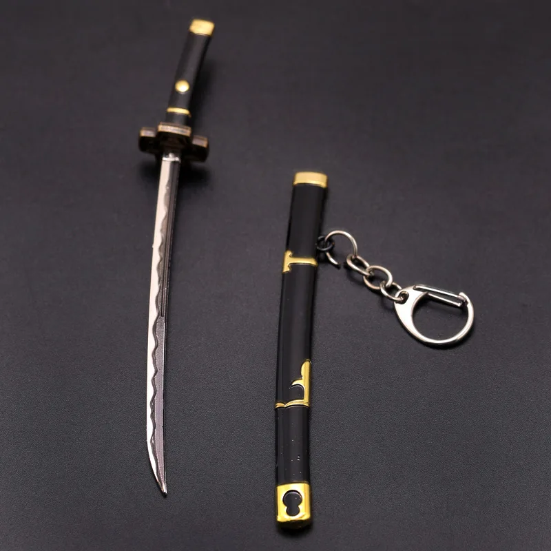Tabletop Gadget Toy Katana Pendant Keychain Anime Sword Weapon Pendant Keyrings Fashion Simulated Cosplay Accessory