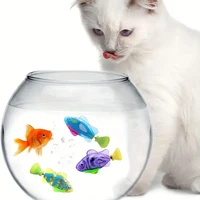 Electronic Fish Baby Summer Bath Toy Pet Cat Toys Swimming Robot Fish With LED Light Water Swim Pool Bathtub Toys Christmas Birt 1