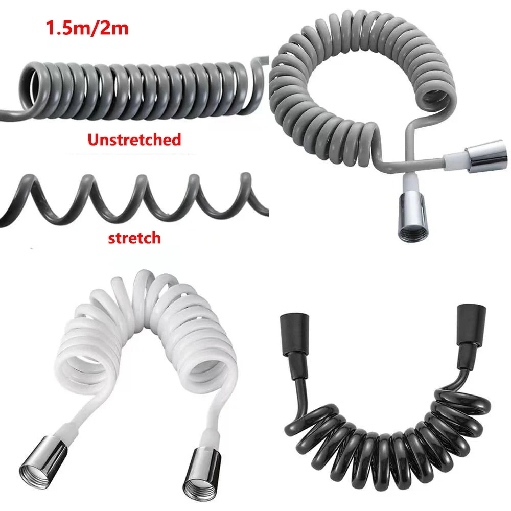 

1.5m/2m Plastic Water Toilet Bidet Sprayer Flexible Spring Shower head Hose tube Telephone Line soft Hoses bathroom Accessories