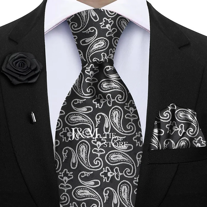 Champagner Gold-farbe Seide Herren Elegante Krawatten Mode Herren Krawatte Einstecktuch Manschettenknöpfe Brosche Set Business Party Hochzeit – Detail 32
