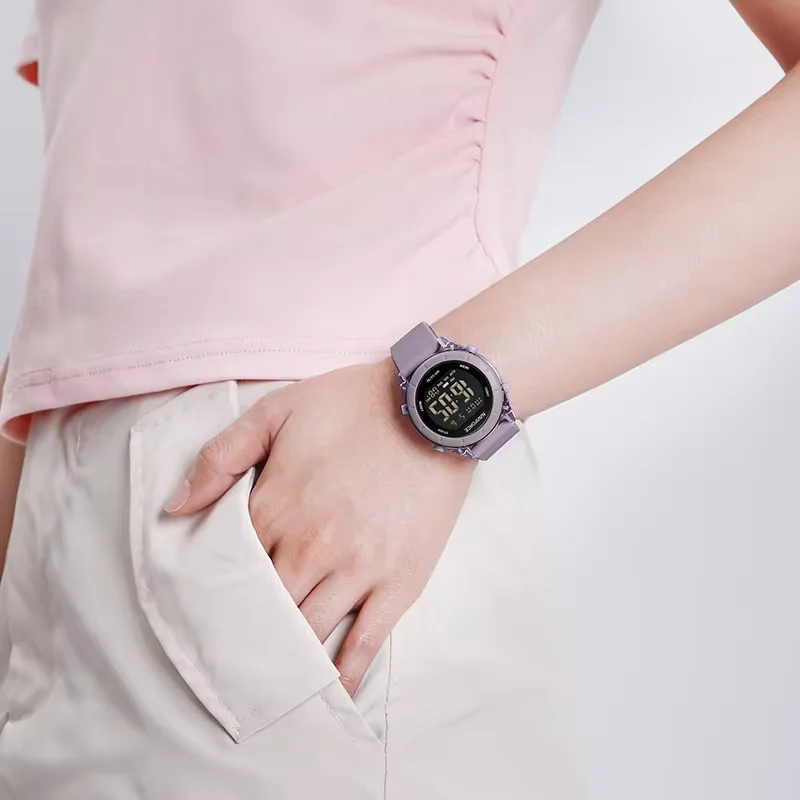 NAVIFORCE High Quality Woman Watch 50m Waterproof LCD Digital Display Electronic Wristwatch for Women Silicone Band Female Clock 3