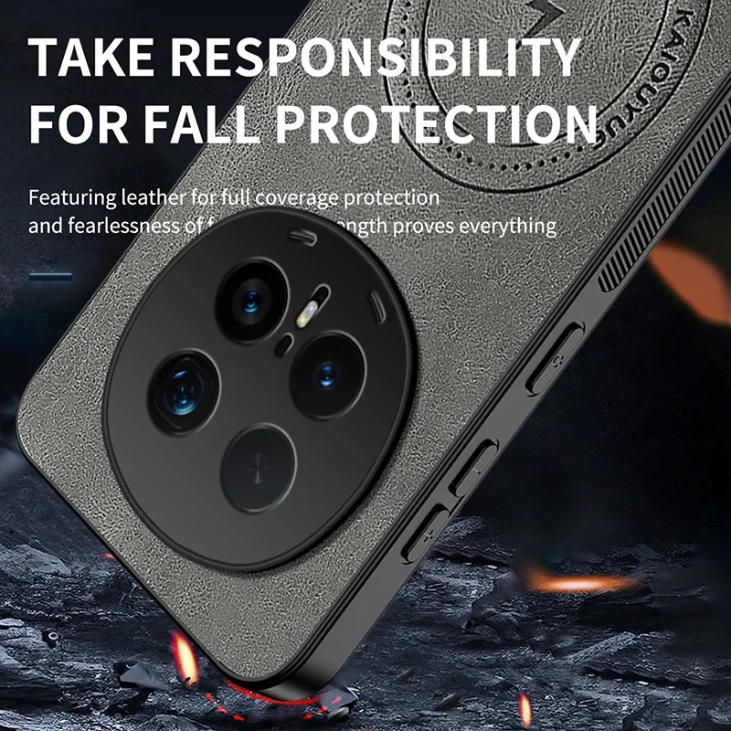 Luxury Leather Magnetic Matte Business Style Back Cover