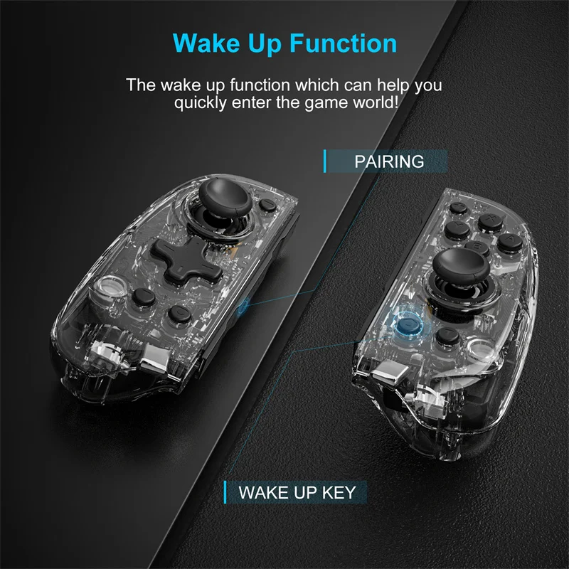 NEW LinYuvo KS58 Joypad Transparent For Switch / Switch OLED Joypad Automatic wake-up With somatosensory six-axis Compatible