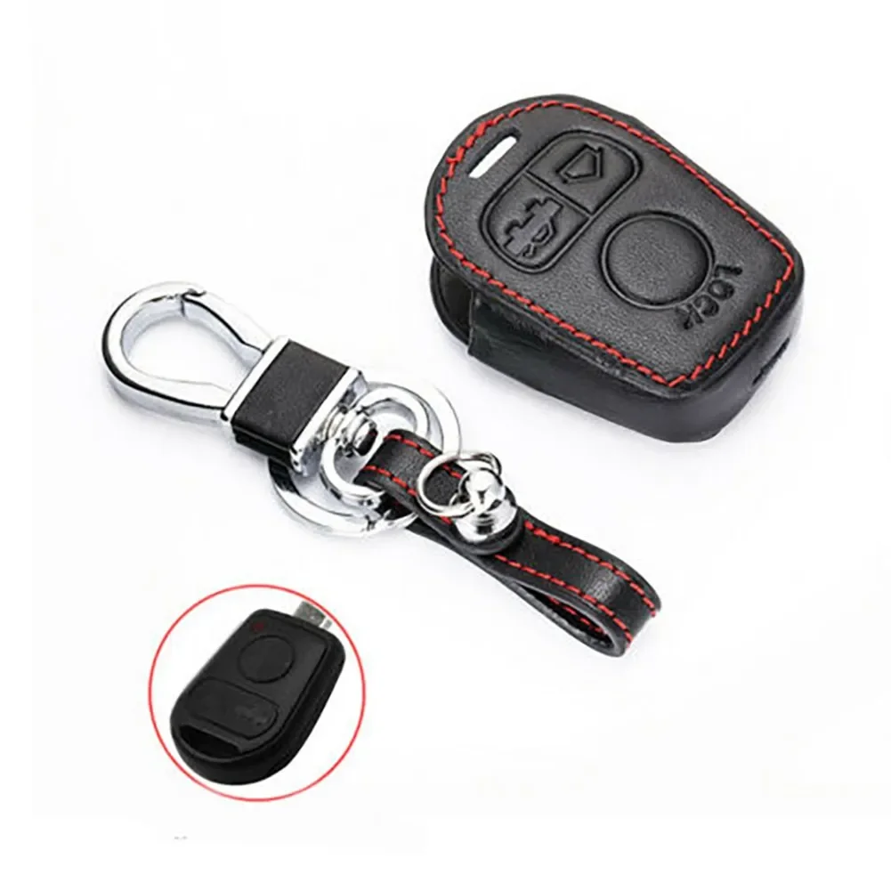 Black Leather Key Chain Cover Case For BMW E34 E36 E38 E39 E46 3 5 7 Add a Touch of Sophistication to your Key