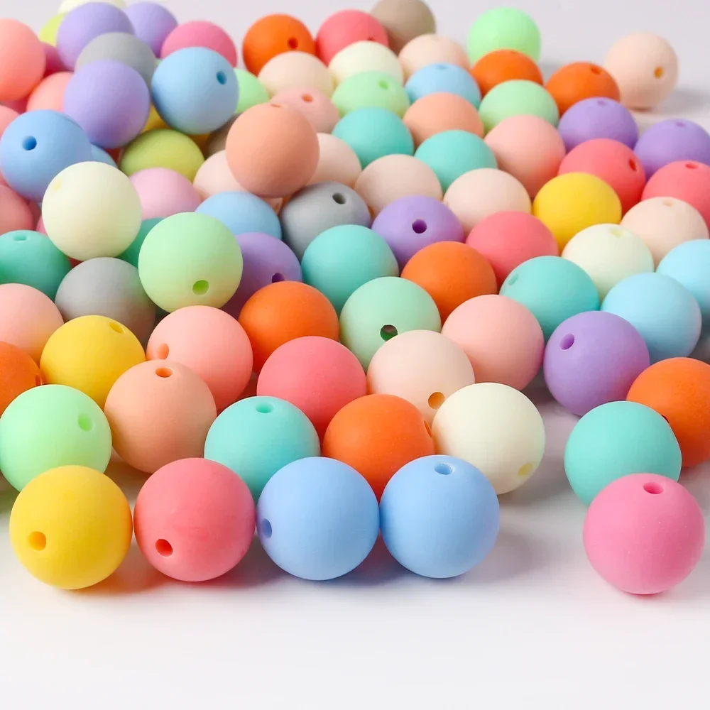8-14mm 원형 아크릴 비즈 무광 루즈 스페이서 비즈 여성용 쥬얼리 제작 DIY 바느질 보헤미안 여름 팔찌 목걸이