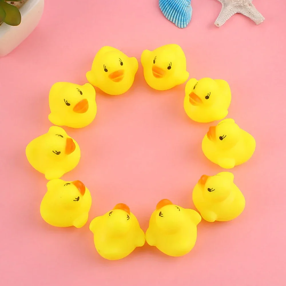 20pcs Cute Baby Kids Squeaky Rubber Small Ducks Baby Shower Water Toys for Baby Children Birthday Favors Gift 3-6years 2