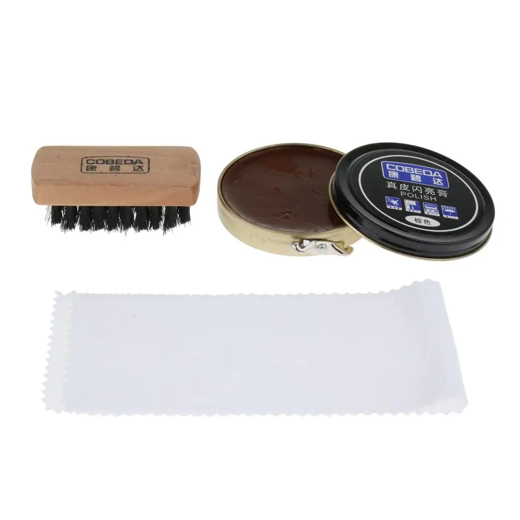 3 قطع من الأحذية الجلدية للعناية بالطلاء اللامع وف...