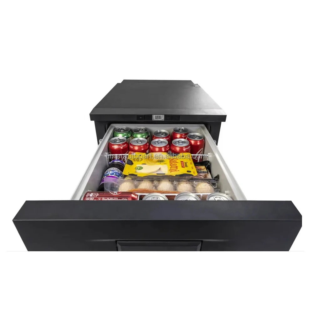 Low Profile Camping Out Fridge Freezer Outdoor Large Capacity 30L Refrigerator Cargo Drawer Fittable Clearance Dometic Cooler