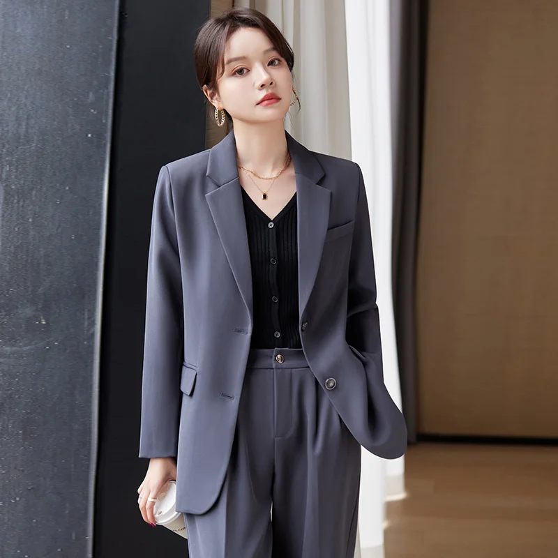 women's-spring-summer-retro-casual-short-blazer-wide-leg-pants-set-commuter-solid-color-single-breasted-suit-pants-two-piece-set