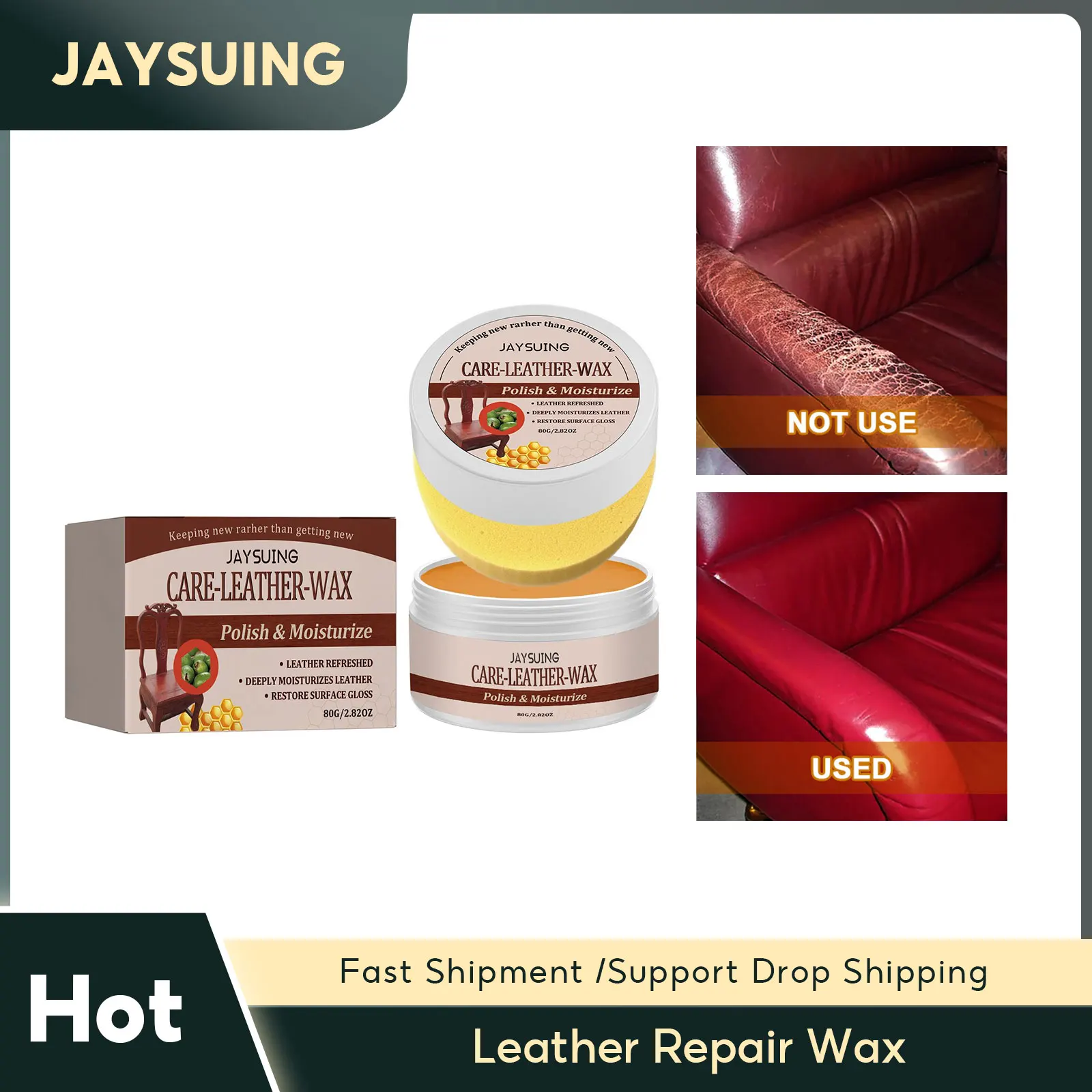 Leather Repair Wax Car Seat Leather Repair Cream Household Sofa Coat Scratch Crack Edge Shoe Polishing Care Paste