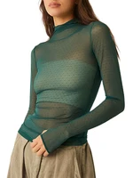 T-shirt en maille transparente pour femme, col montant, manches longues, haut court, chemise transparente, t-shirts grunge Fairycore, Y Retro 3