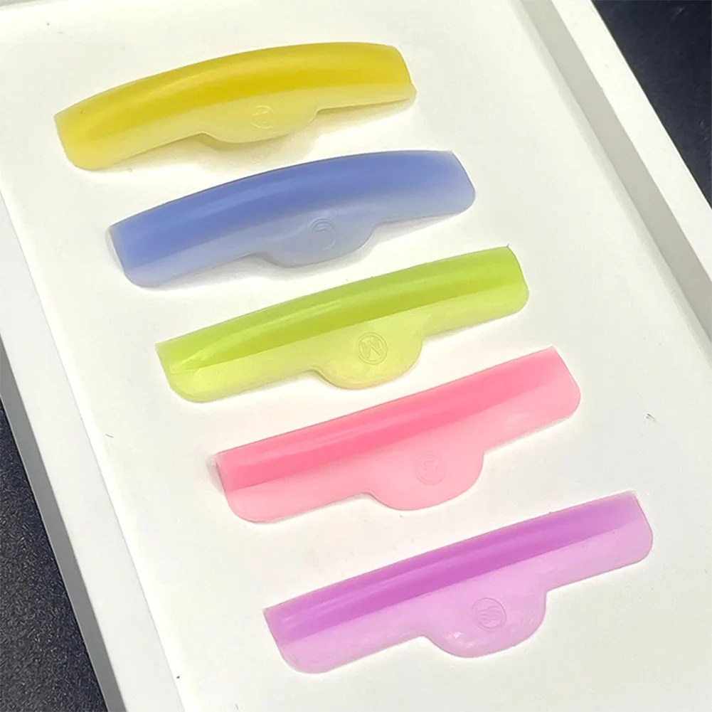 재사용 가능한 실리콘 속눈썹 롯드 쉴드 5쌍, 속눈썹 펌 패드 (래쉬 라미네이션 및 연장용)