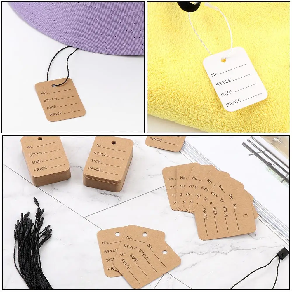 Description Picture 2 of item500/1000PCS Price Tags Hang Tag String Clothing Garment Tags Polyester String Tag Seal Clothing Printed Label