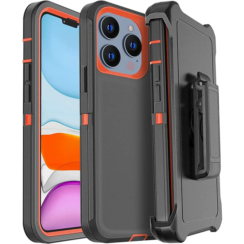 thumbnail image 1 of Defender Case for iPhone 15 14 13 12 11 Pro Max Plus Mini XR X XS Max 6 6s 7 8 Plus SE 2020 Hybrid Heavy Shockproof Cover Box, 1 of 4