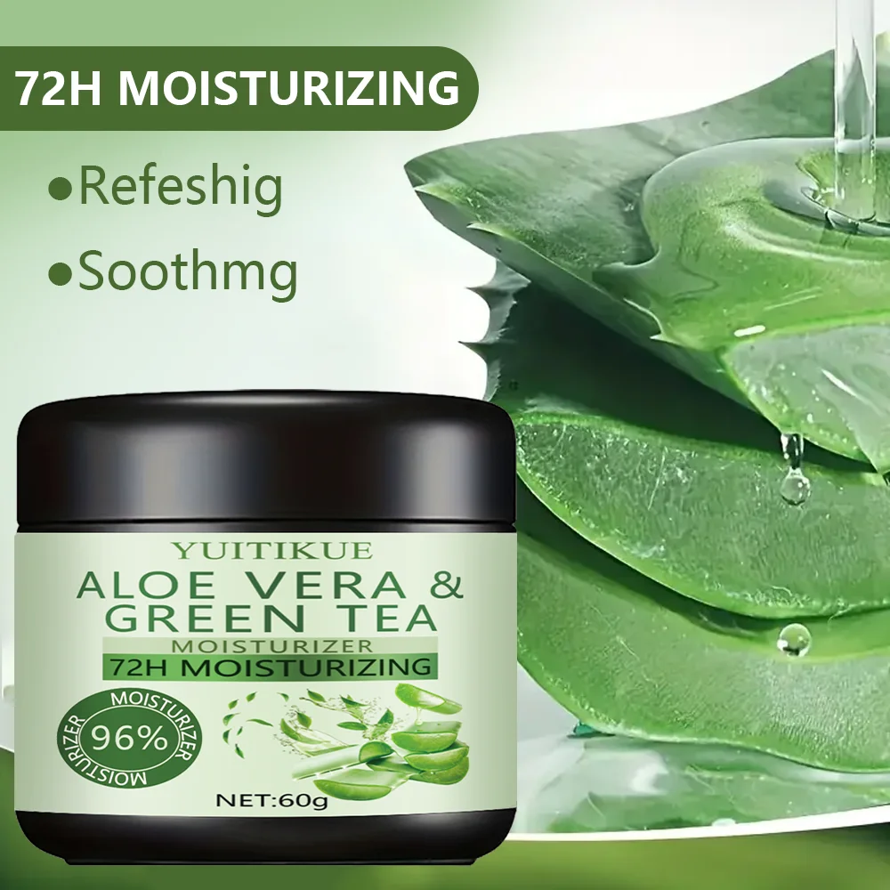 Aloe Vera Green Tea Moisturizing Cream, deeply nourishes the skin, suitable for dry and rough skin, for daily hand and foot care