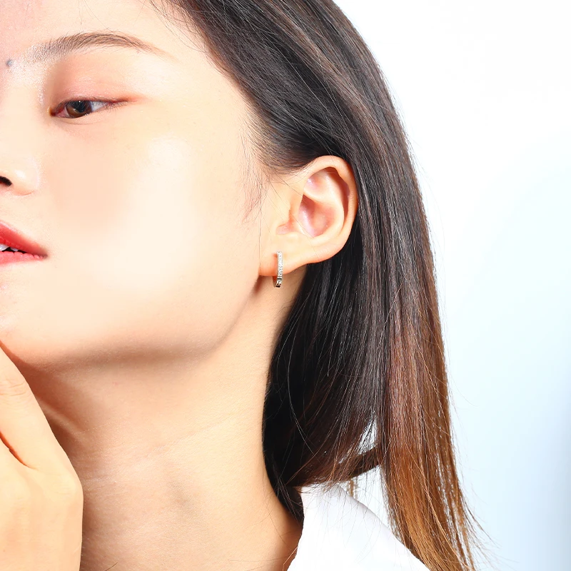 TGNEL TA2 Pure Titanium Hoop Huggie Earrings Round/Hexagon Earring for Women Girls Men Sensitive Small Titanium Hoop Earrings