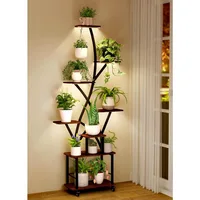 8 Tiered Plant Stands with Wheel 64" Tall Shelf for Indoor Multiple Metal Plants Flower Holder, Plant Shelves 1
