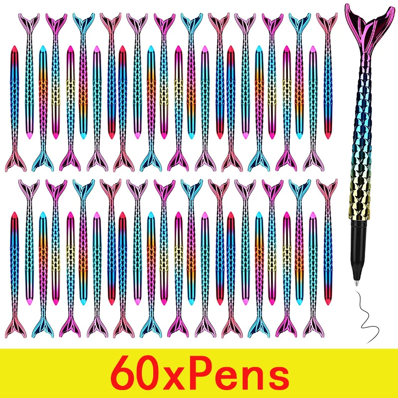 

60Pcs Mermaid Pens School Supplies Gel Ink Pen for Girls Birthday Gift Decorations School Classroom Awards