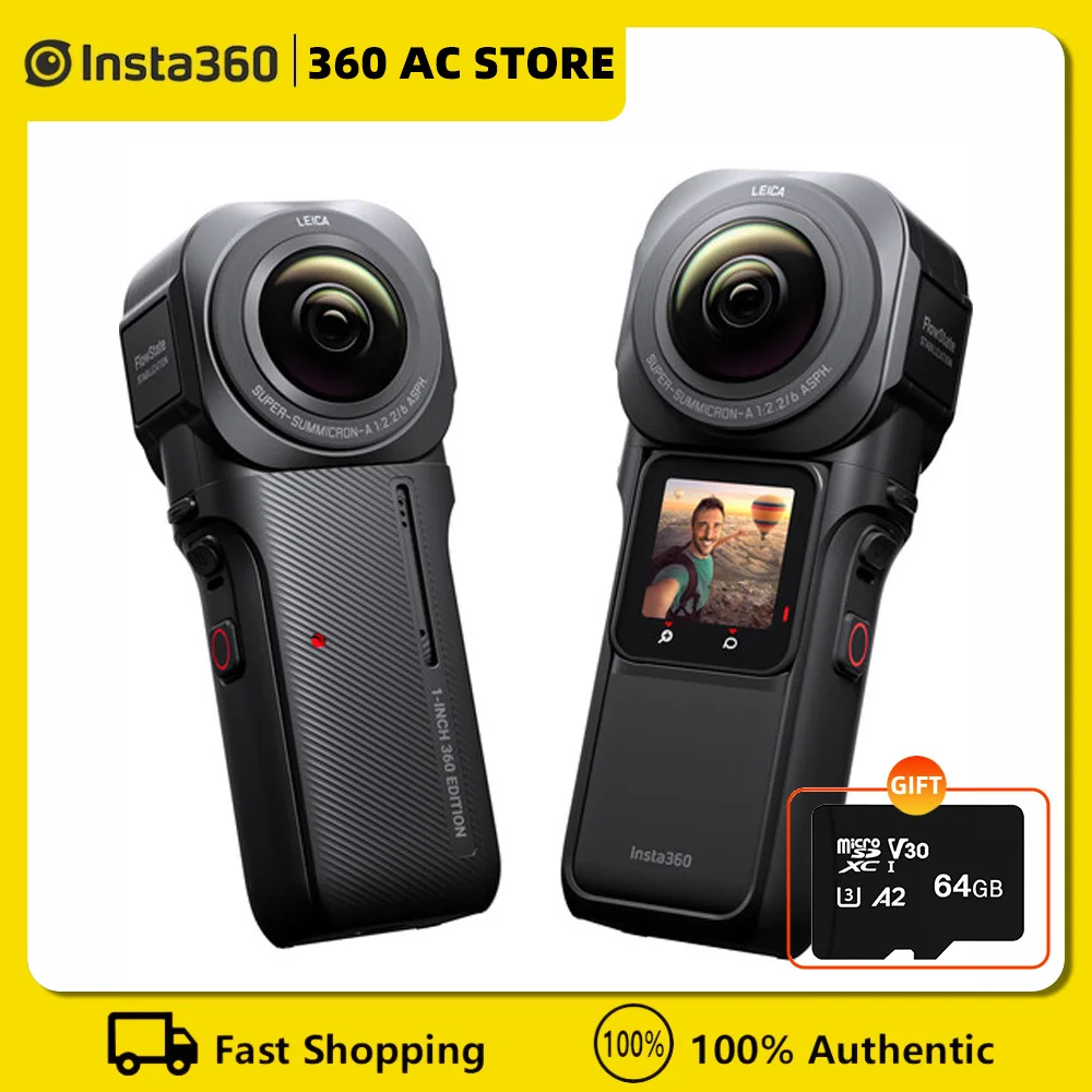 Insta360-ONE RS 1 인치 360 에디션-6K 360 카메라, 듀얼 1 인치 센서 포함, 라이카, 21MP 포토, 안정화