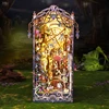 DIY Book Nook Wooden Miniature Model Kit Fairy Tale Elf Castle Casa Bookend Assembled 3D Puzzle Bookshelf Home Decor Gifts 3