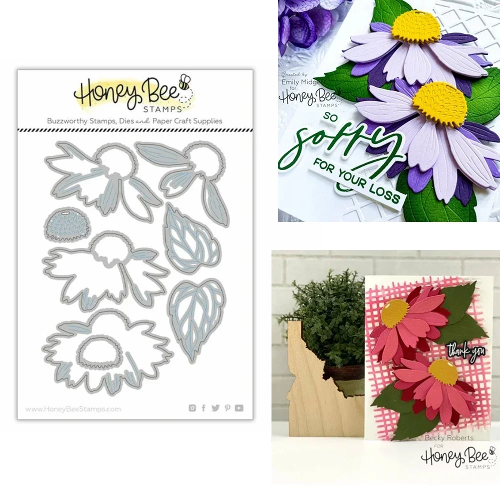데미티 허니비 다이 레이어 꽃 절단 다이, 금속 절단, DIY 금형, 스크랩북 종이 제작, 수제 공예, 2023 신제품