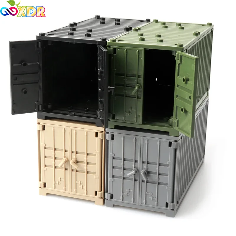 Militär-Container-Boxen Bausteine Zubehör Szenen-Bausteine Kinderspielzeug