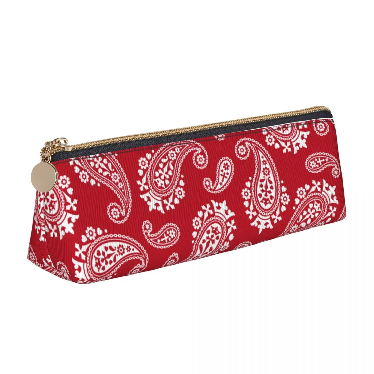

Cashew Flower Printing Pencil Case Red School Pencil Cases Triangle Boy Girl Cool Large Pencil Box School Stationery