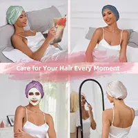 Bonnet de nuit réglable en Satin de soie pour femmes, cheveux longs bouclés, Double couche, pour dormir de nuit, bonnet de nuit unisexe 6