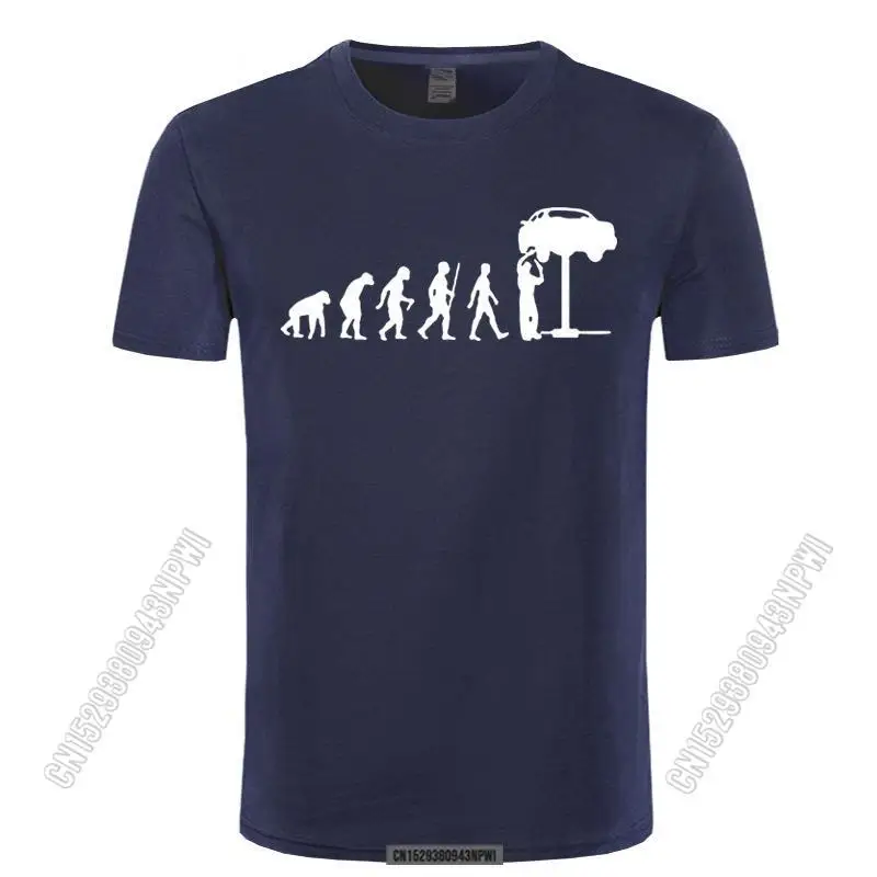 

2024 June July August Summer Style Evolution Auto Mechaniker Mechanic Car T-Shirt Tops Funny Gift T Shirt For Men Tee