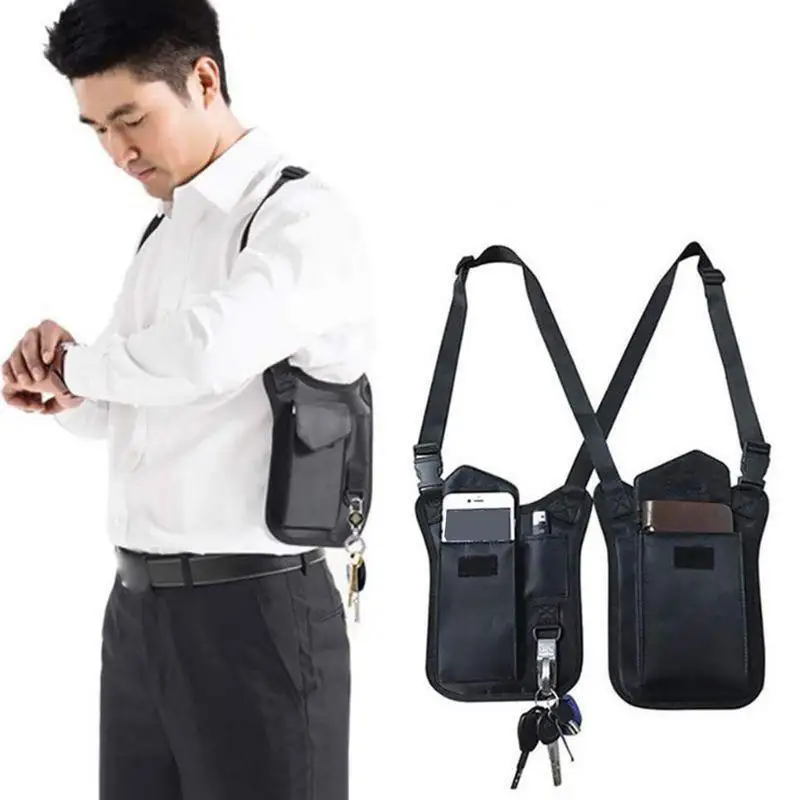 Anti-Thief Underarm Shoulder Bag, Concealed Pack Pocket, Multi-Purpose Men/Women Safety Double Storage Armpit Holster