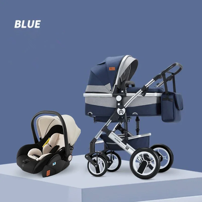 High Landscape Baby Stroller 3 in 1 With Car Seat and Stroller Luxury Infant Set Newborn Baby Car Seat Trolley