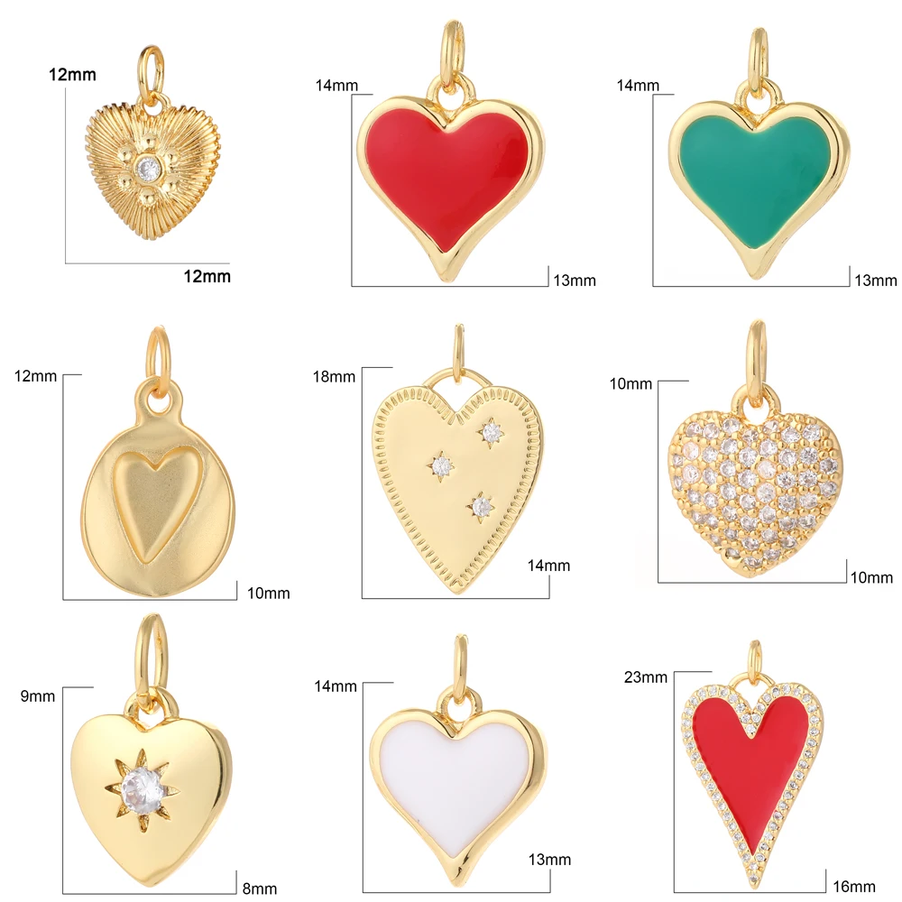 30pcs 9*9mm 7 Color Metal Enamel Small Mini Heart Charms Gold Plated Love  Pendants For DIY Bracelet Necklace Jewelry Making - AliExpress