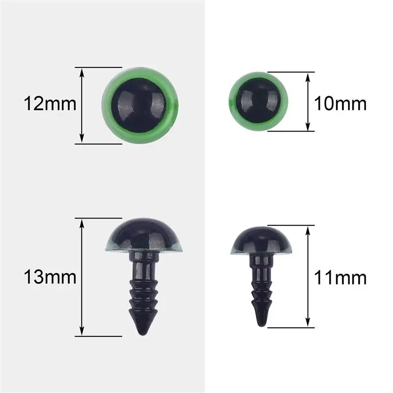 6-14mm Black Plastic Safety Eyes for DIY Crochet Doll Decoration DIY Craft  Kit Plush Toy Soft Toy Doll Eyes Accessories 100Pcs