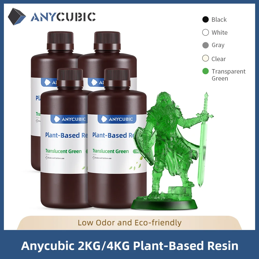 ANYCUBIC Plant-based ECO UV Resin Low Odor Safe To Use For Photon LCD 3D  Printer 2/4kg Quick Curing Liquid Printing Materials